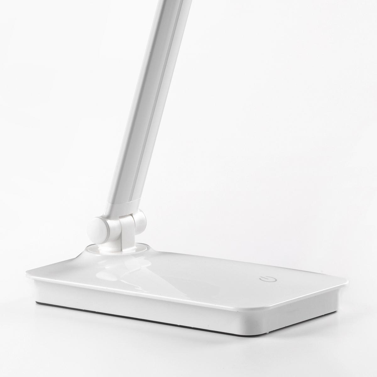LED-Schreibtischleuchte Deski Weiß Hg L: 29 cm - Weiß Hochglanz/Weiß, Design, Kunststoff/Metall (29/17/27cm)