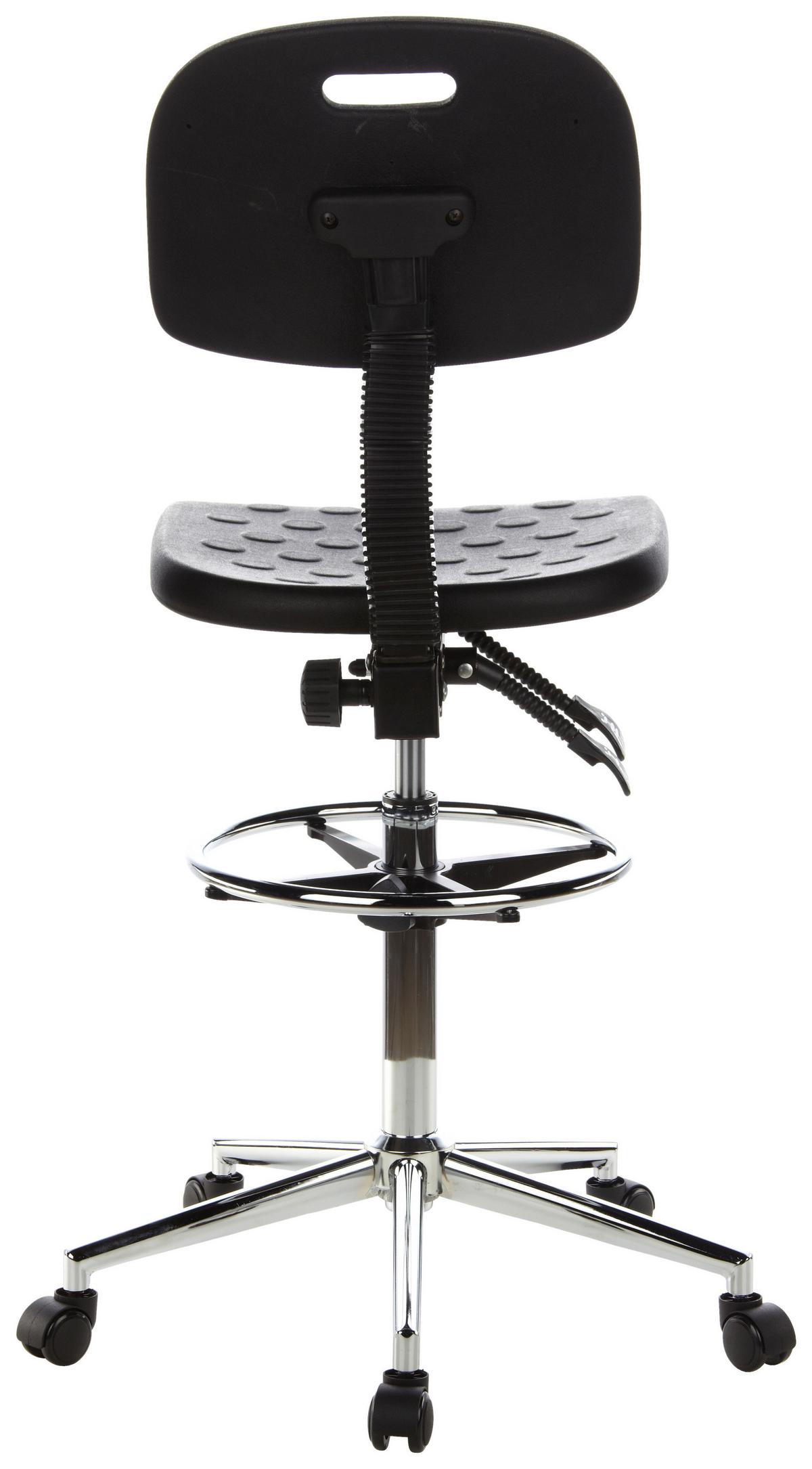 Bürohocker Top Work 23 Schwarz - Chromfarben/Schwarz, MODERN, Kunststoff/Metall (45/132/41cm) - MID.YOU