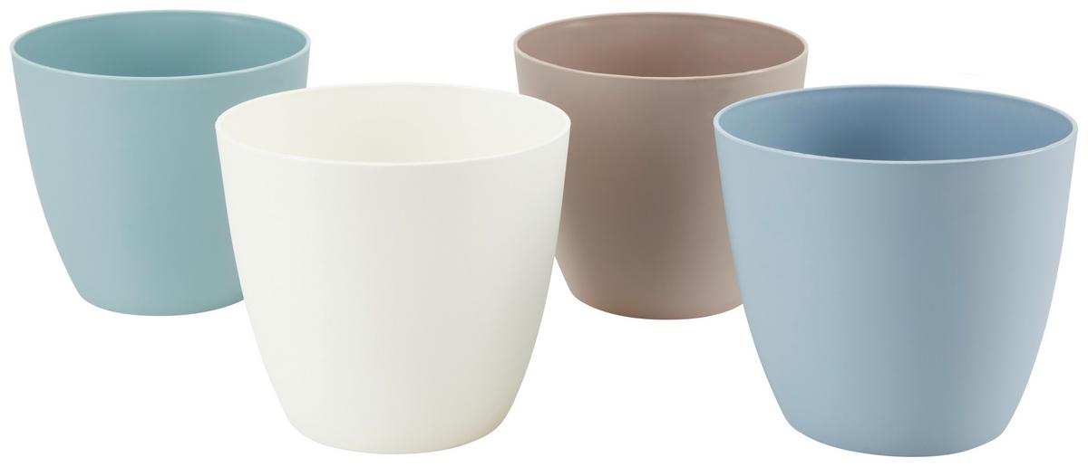 Blumentopf Blumentopf - Taupe/Blau, Basics, Kunststoff (13/13/11,5cm)