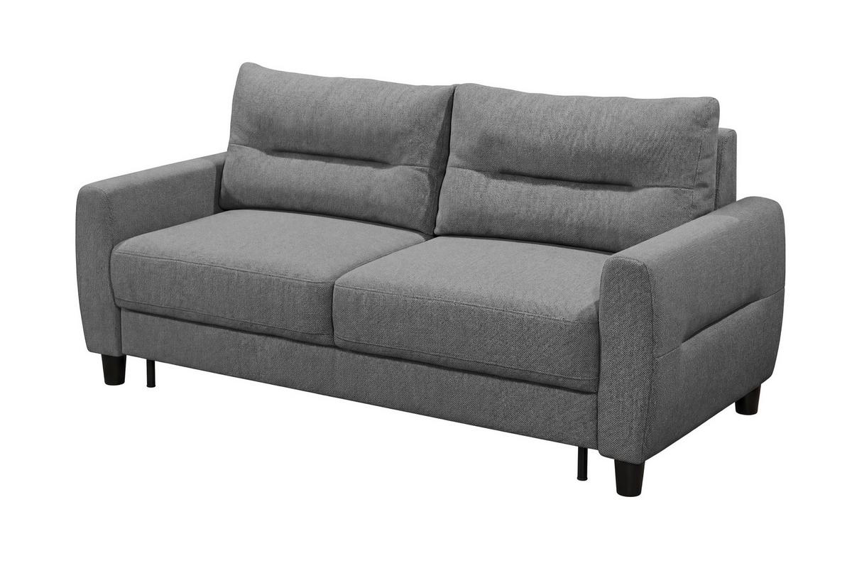 Schlafsofa Rio Elaris B: 192cm - Schwarz/Graphitfarben, MODERN, Textil (192/83/99cm) - MID.YOU