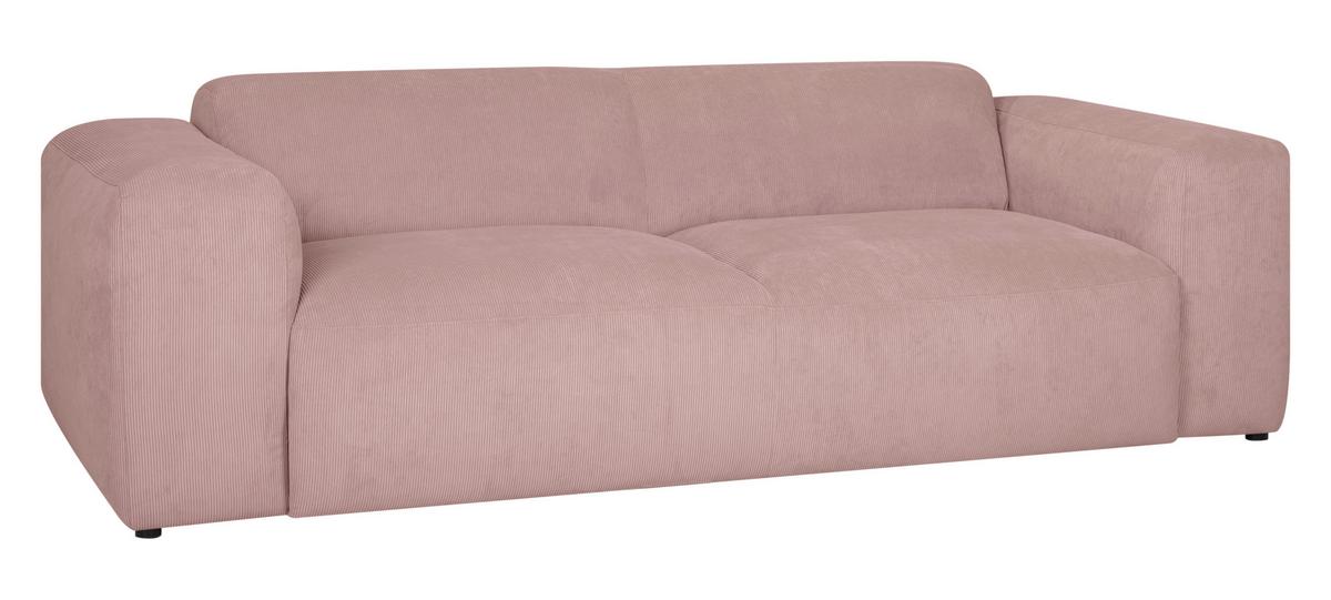 3-Sitzer-Sofa Hannah Rosa B: 247 cm - Schwarz/Rosa, Design, Textil (247/75/104cm) - MID.YOU