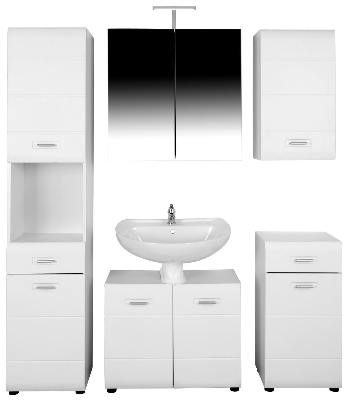 Hängeschrank Pearl B: 40cm, Weiß - Schwarz/Weiß, KONVENTIONELL, Glas/Holzwerkstoff (40/70/22,6cm)