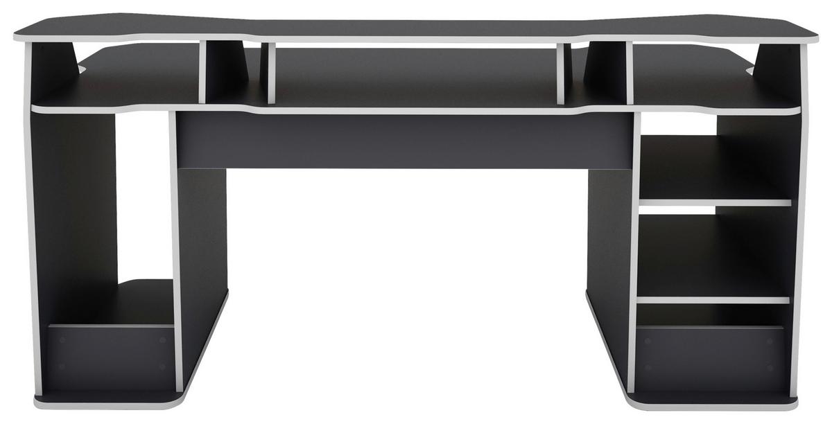 Gaming Tisch Matrix Anthrazit/weiß B: 85 Cm - Anthrazit/Weiß, LIFESTYLE, Holzwerkstoff (180/85/76cm) - MID.YOU