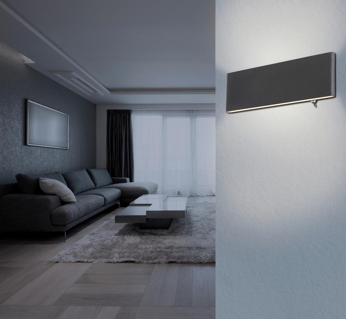 NÁSTĚNNÉ LED SVÍTIDLO SIEGFRIED - bílá/černá, Design, kov/plast (22.5/4.5/8cm)