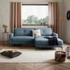 Ecksofa Mit Schlaffunktion & Bettkasten Bergamo Hellblau - Schwarz/Hellblau, MODERN, Textil (238/162cm) - Ondega