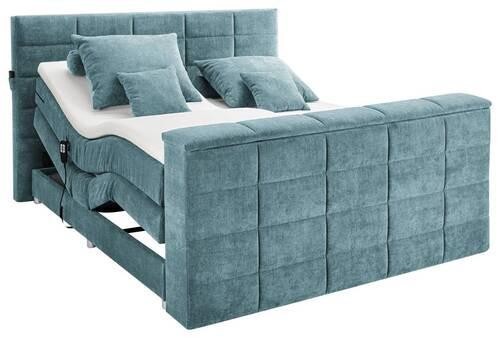 Boxspringbett Mit Topper 180x200 Cm Denver - Petrol, KONVENTIONELL, Textil (180/200cm) - Carryhome