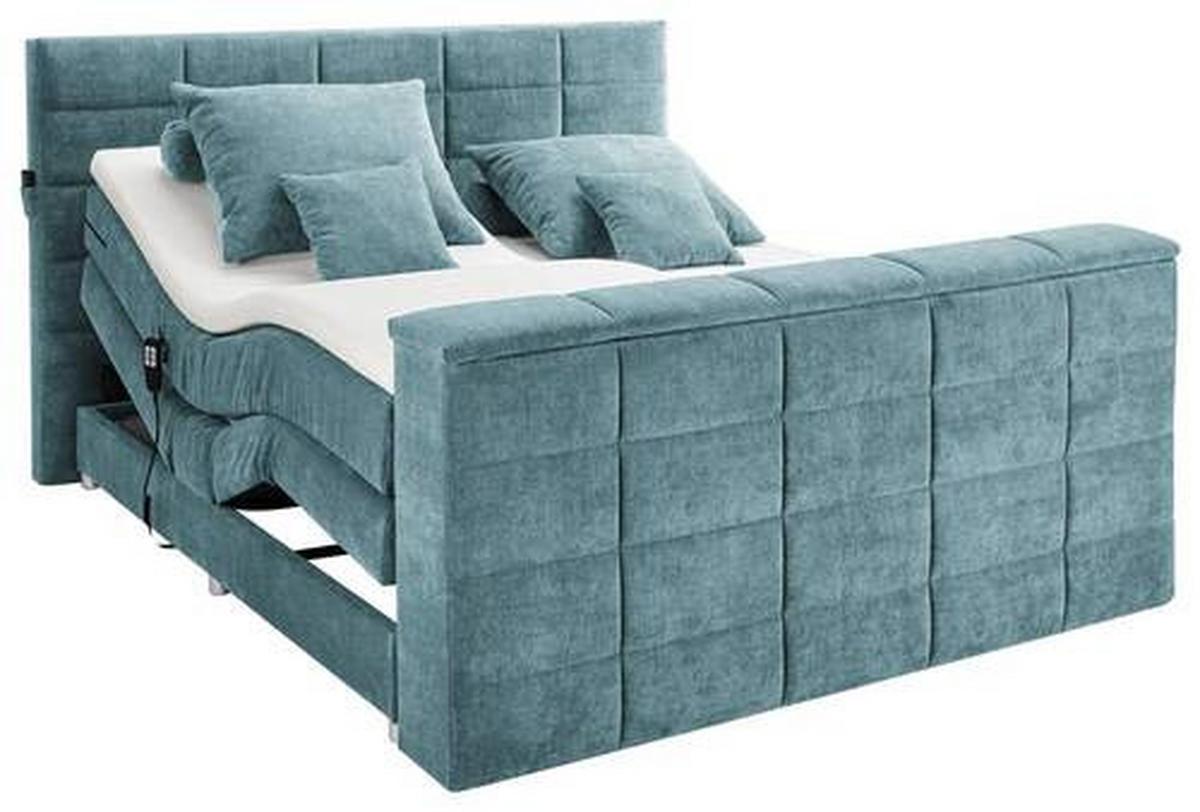 Boxspringbett Mit Topper 180x200 Cm Denver - Petrol, KONVENTIONELL, Textil (180/200cm) - Carryhome