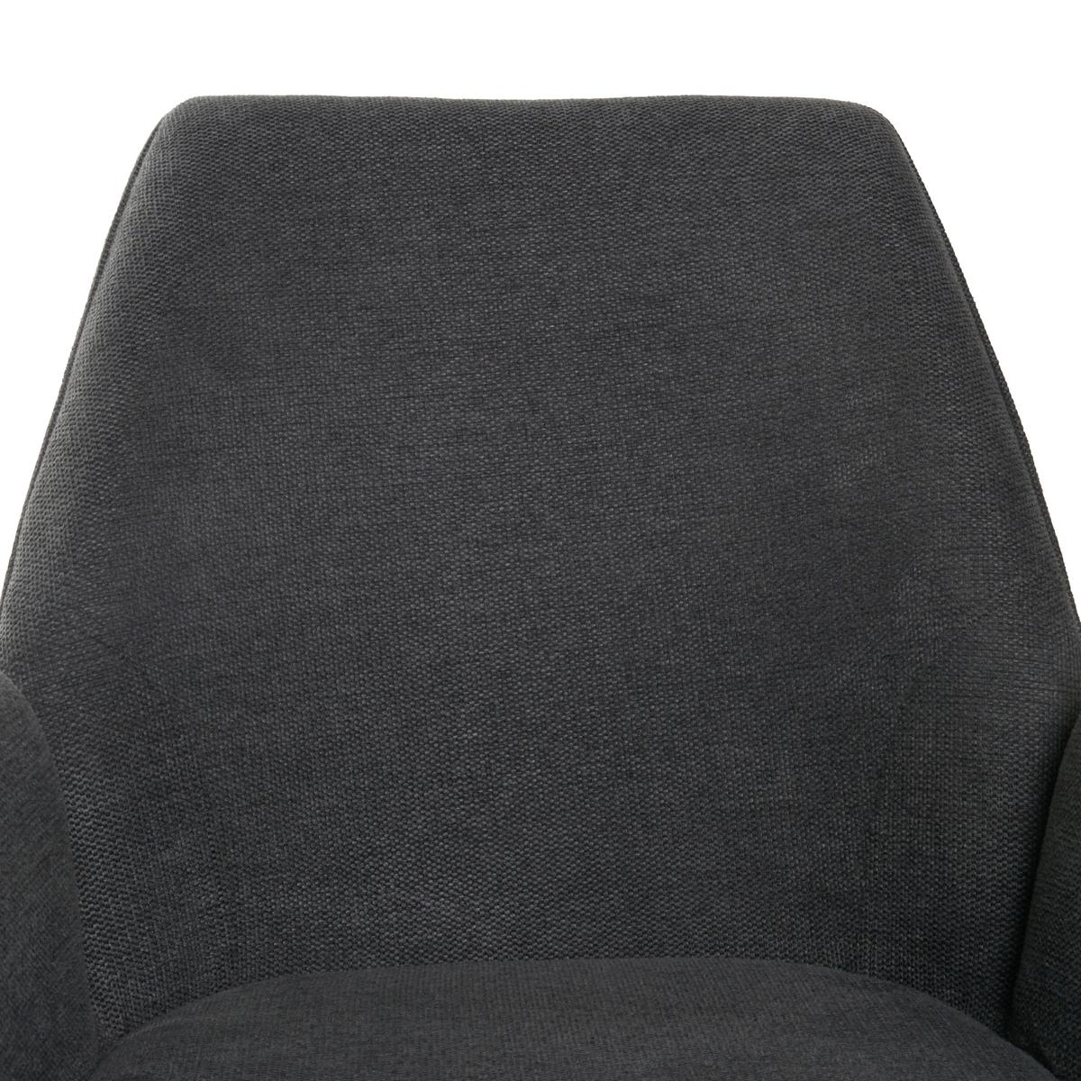 Armlehnstuhl Dalia Grau/Schwarz Gepolstert - Schwarz/Grau, LIFESTYLE, Textil/Metall (59/88/6.5cm) - MID.YOU