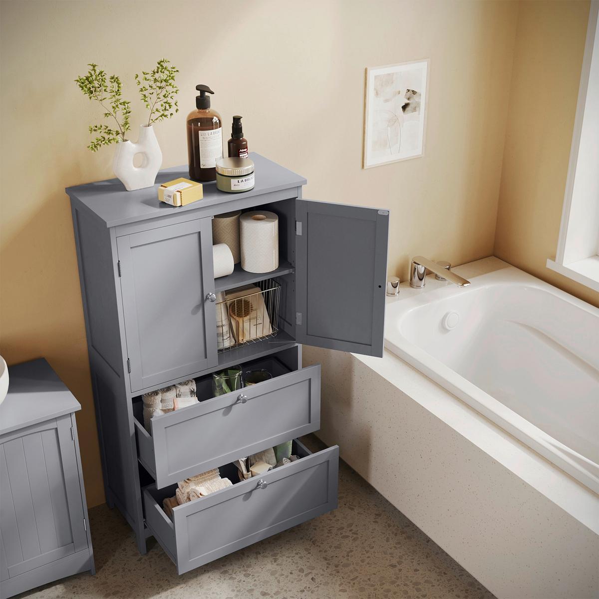 Midischrank Bathroom Cabinet - Grau, MODERN, Holzwerkstoff (60/110/30cm) - MID.YOU