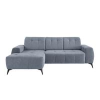 Ecksofa Mit Usb Anschluss Sano, Hellblau, S: 180x258 Cm - Schwarz/Hellblau, MODERN, Textil (180/258cm) - Livetastic