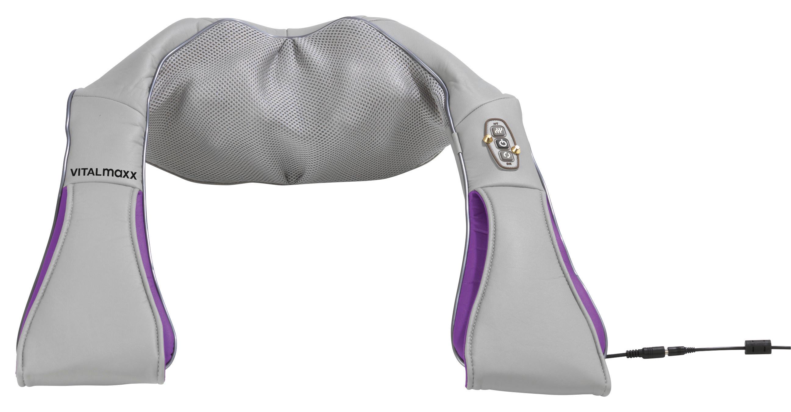 Vitalmaxx Shiatsu Nacken- Massagegerät Wärmefunktion - Lila/Grau, Basics, Kunststoff (134/18/14cm)