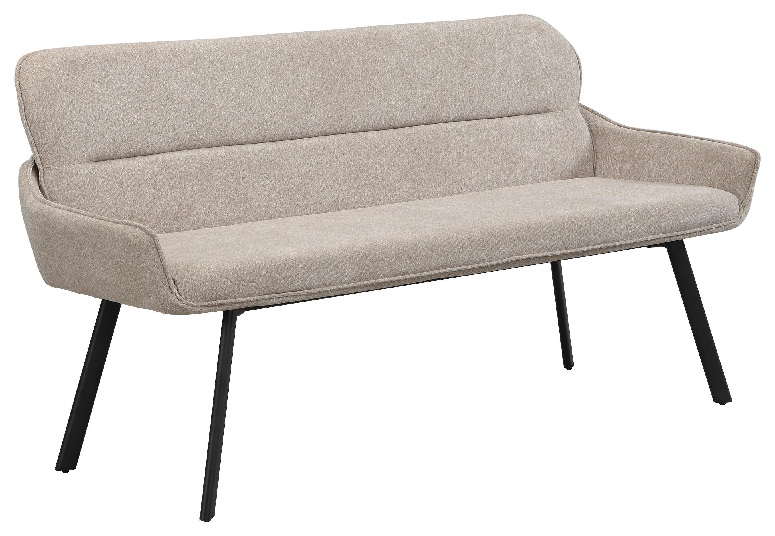 Sitzbank Rico - Taupe/Schwarz, MODERN, Textil/Metall (160/90/62cm) - MID.YOU