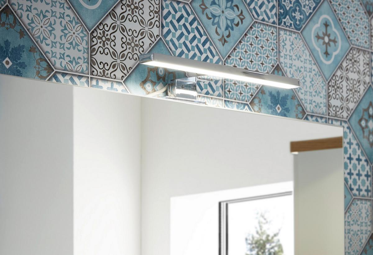 Spiegelschrank Gw-tulsa/arvada + Led 3-Türig Bxhxt: 76x71x23 Cm - Weiß, KONVENTIONELL, Glas/Holzwerkstoff (76/71/23cm) - Germania