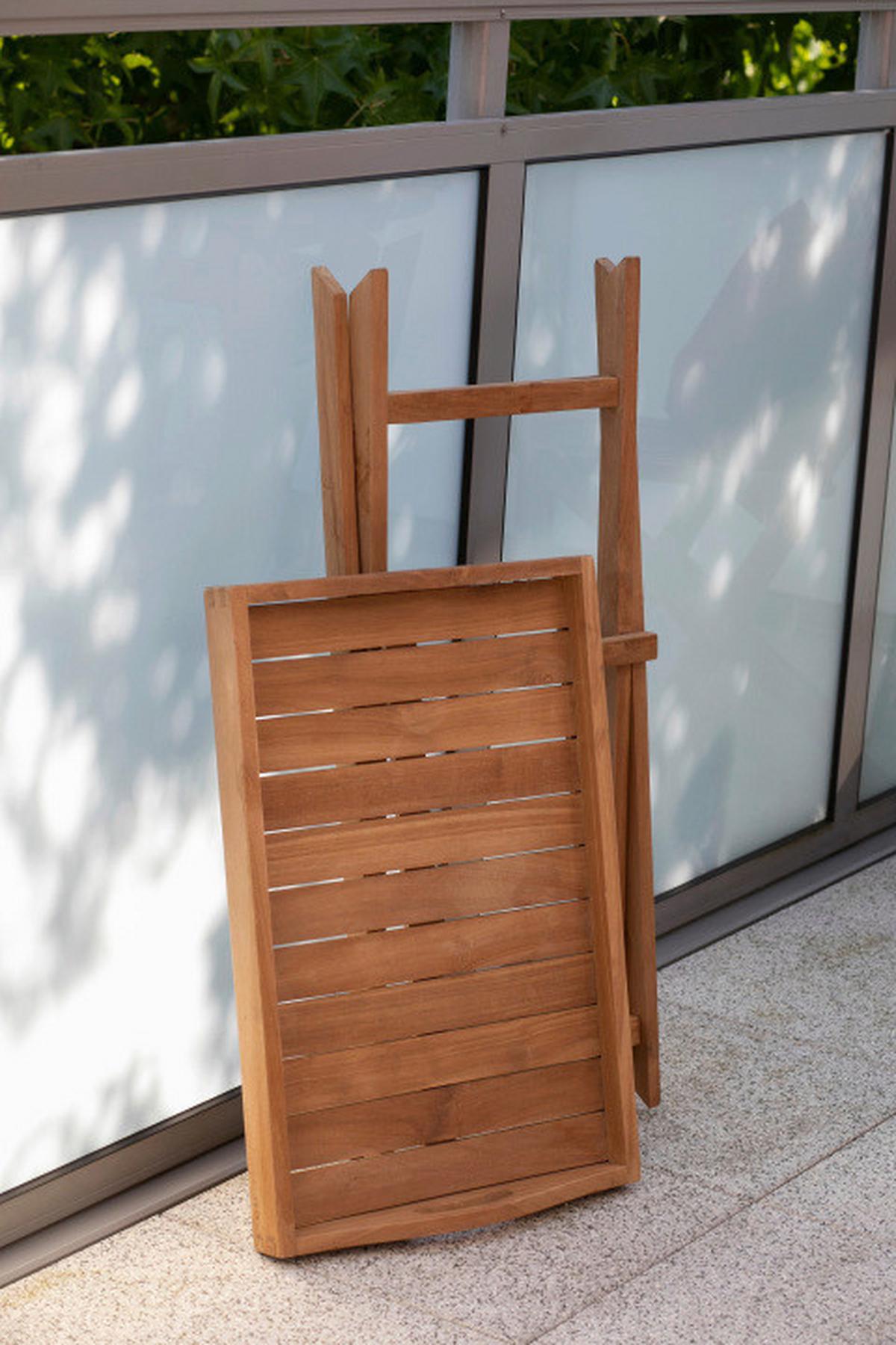 Gartentisch Klappbar Woodie Echtholz B: 40 cm - Teakfarben, Basics, Holz (40/75/60cm) - Gardenson