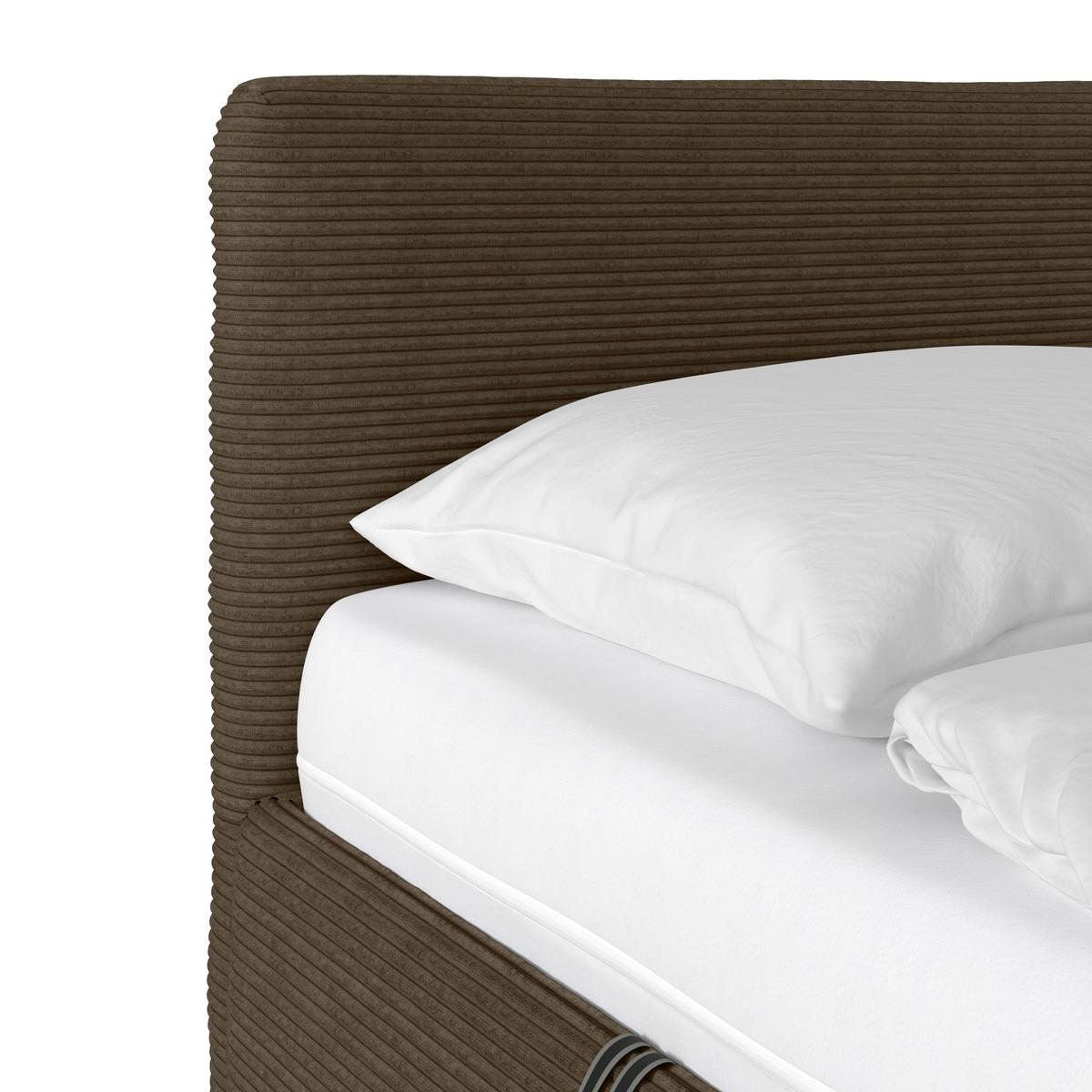 Polsterbett Lesia - Chromfarben/Braun, KONVENTIONELL, Holzwerkstoff/Textil (180/200cm)