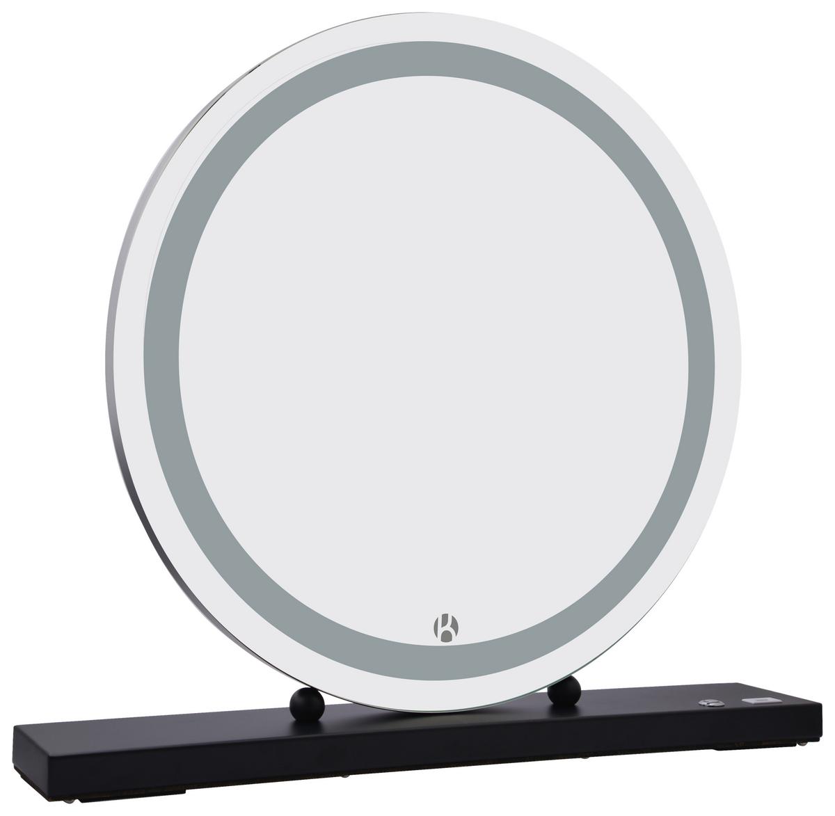 Wandspiegel Led Schwarz B: 53 Cm - Schwarz, Basics, Glas/Holzwerkstoff (53/10/60cm) - Kayoom