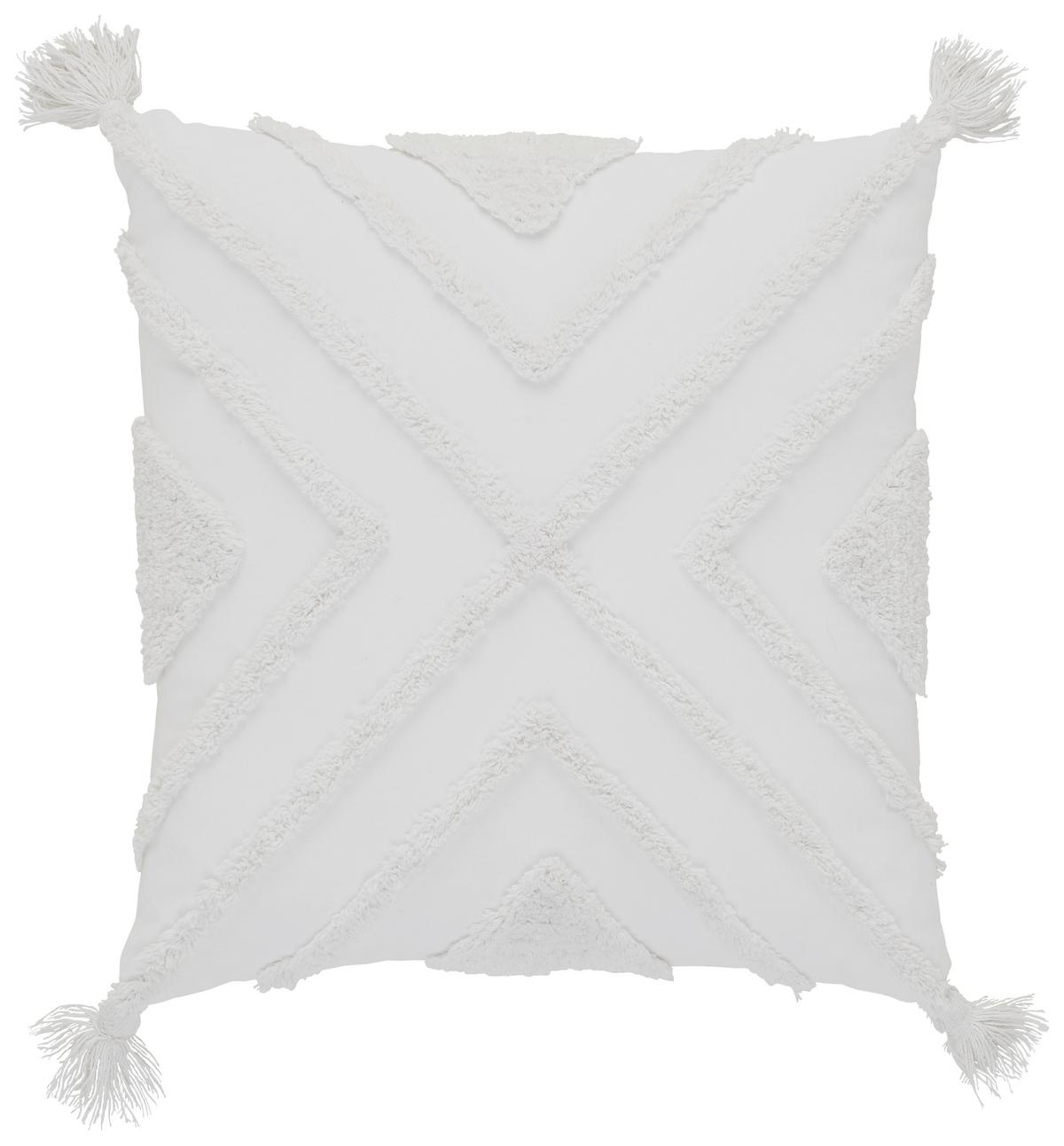 Dekoračný vankúš Nouria, 50/50cm - biela, Lifestyle, textil (50/50cm) - Premium Living