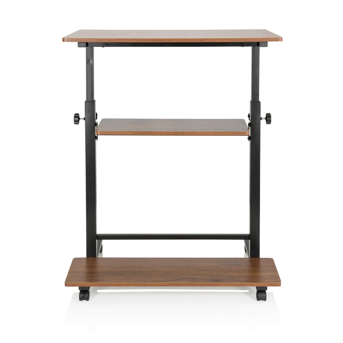 Schreibtisch Workstation II Schwarz/Walnuss Dekor - Walnussfarben/Schwarz, Basics, Holzwerkstoff/Kunststoff (80/80x120/50cm) - MID.YOU