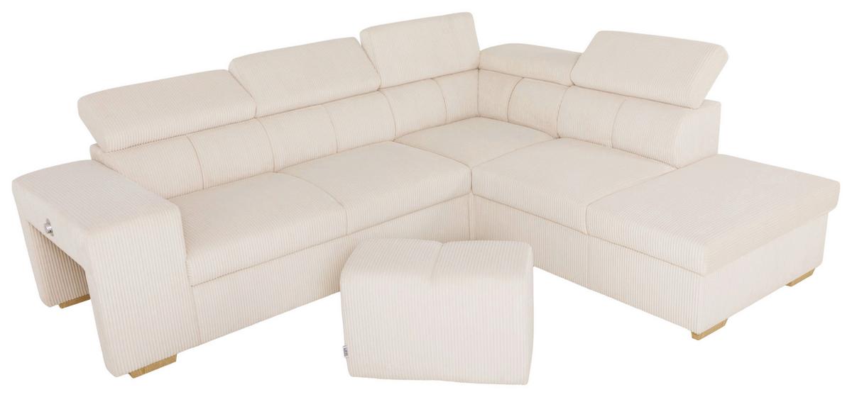 Ecksofa Sirius L creme, 267x218cm - Eichefarben/Creme, KONVENTIONELL, Holz/Holzwerkstoff (267/218cm)