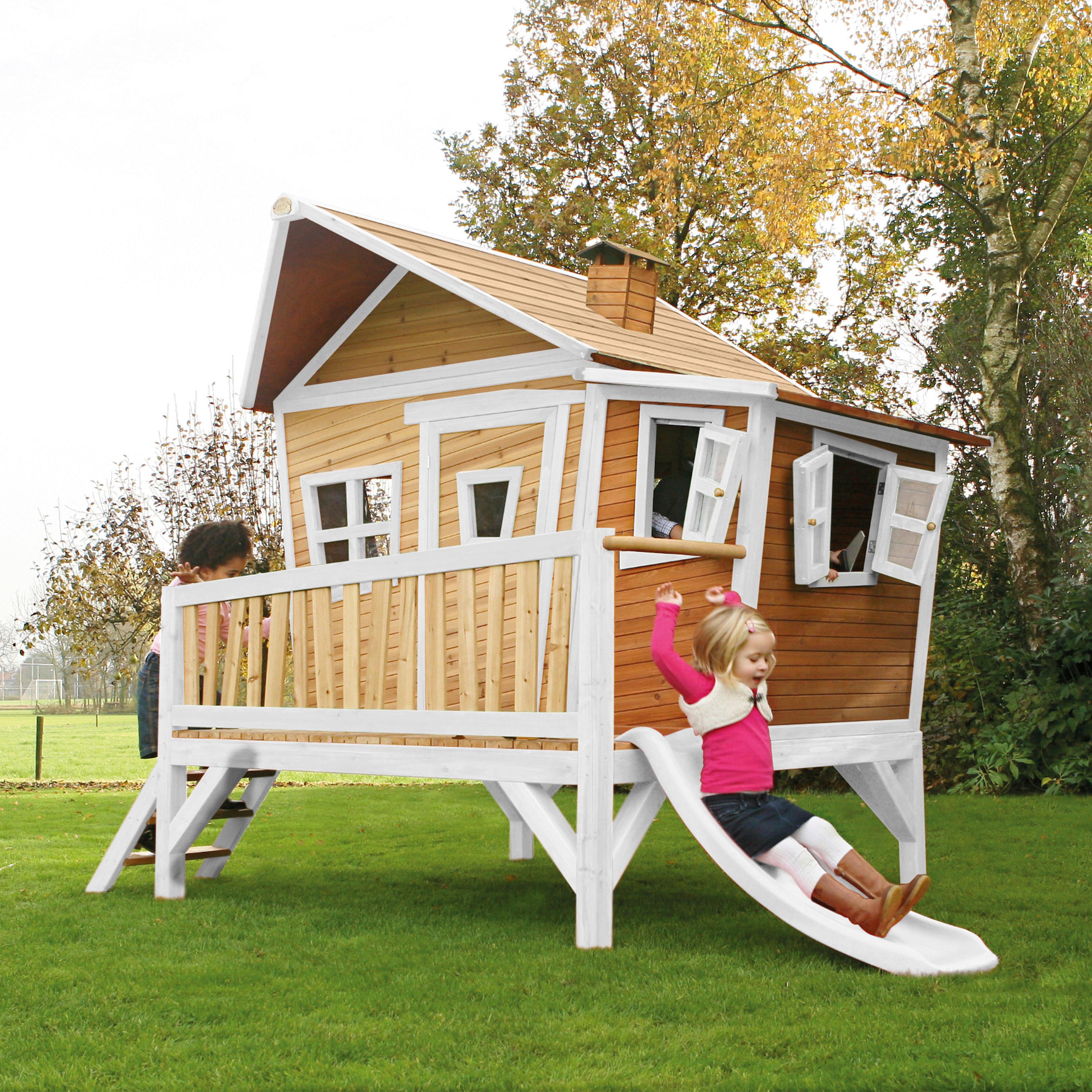 Spielhaus A030.108.91 - Weiß/Braun, KONVENTIONELL, Holz/Kunststoff (123/12,8/152cm) - Ambia Garden