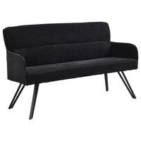 Sitzbank Tino - Schwarz, MODERN, Textil/Metall (140/94/67cm) - MID.YOU