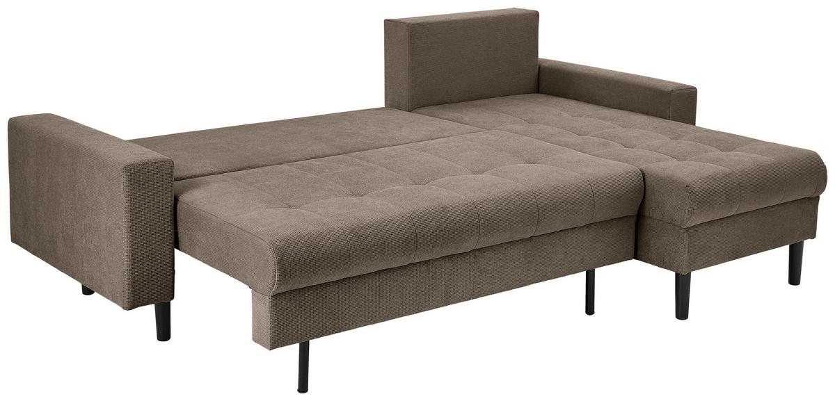 Ecksofa Boston, Braun S: 231x157 cm - Schwarz/Braun, KONVENTIONELL, Textil (231/157cm) - P & B