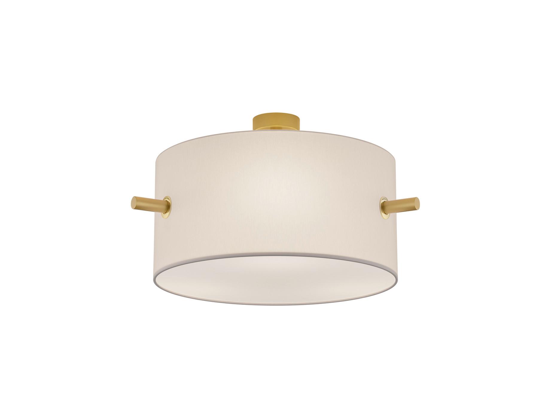 Deckenleuchte Weiß 608300308 Camden - Messingfarben/Weiß, Basics, Textil/Metall (65,0/35,0cm) - Trio Leuchten