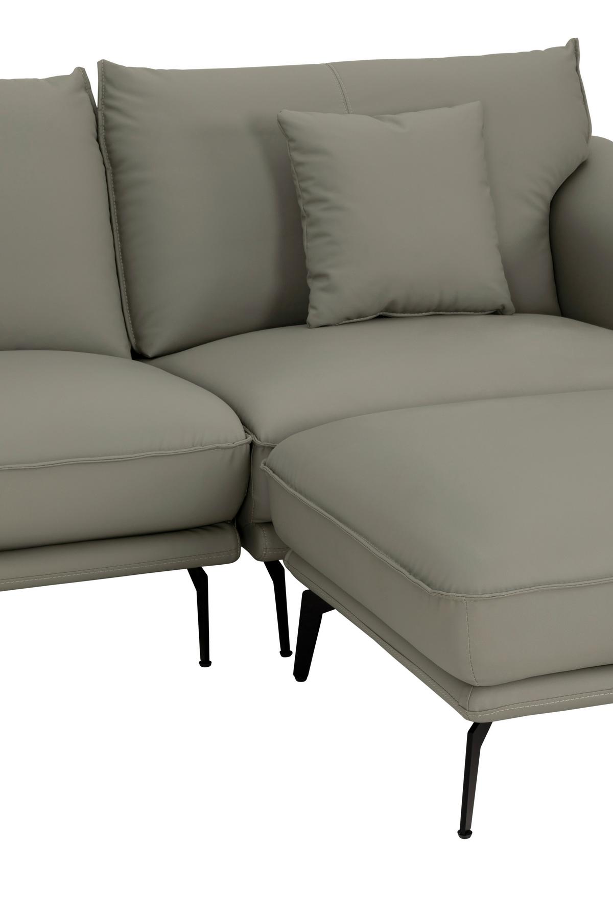 3-Sitzer-Sofa Daniele - Taupe/Schwarz, Design, Textil (289/84/92cm) - MID.YOU
