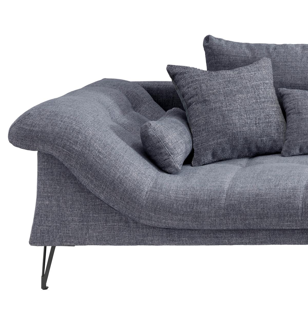 Ecksofa Garda, Blau S: 310x192 Cm - Blau/Schwarz, KONVENTIONELL, Textil (310/192cm) - Livetastic