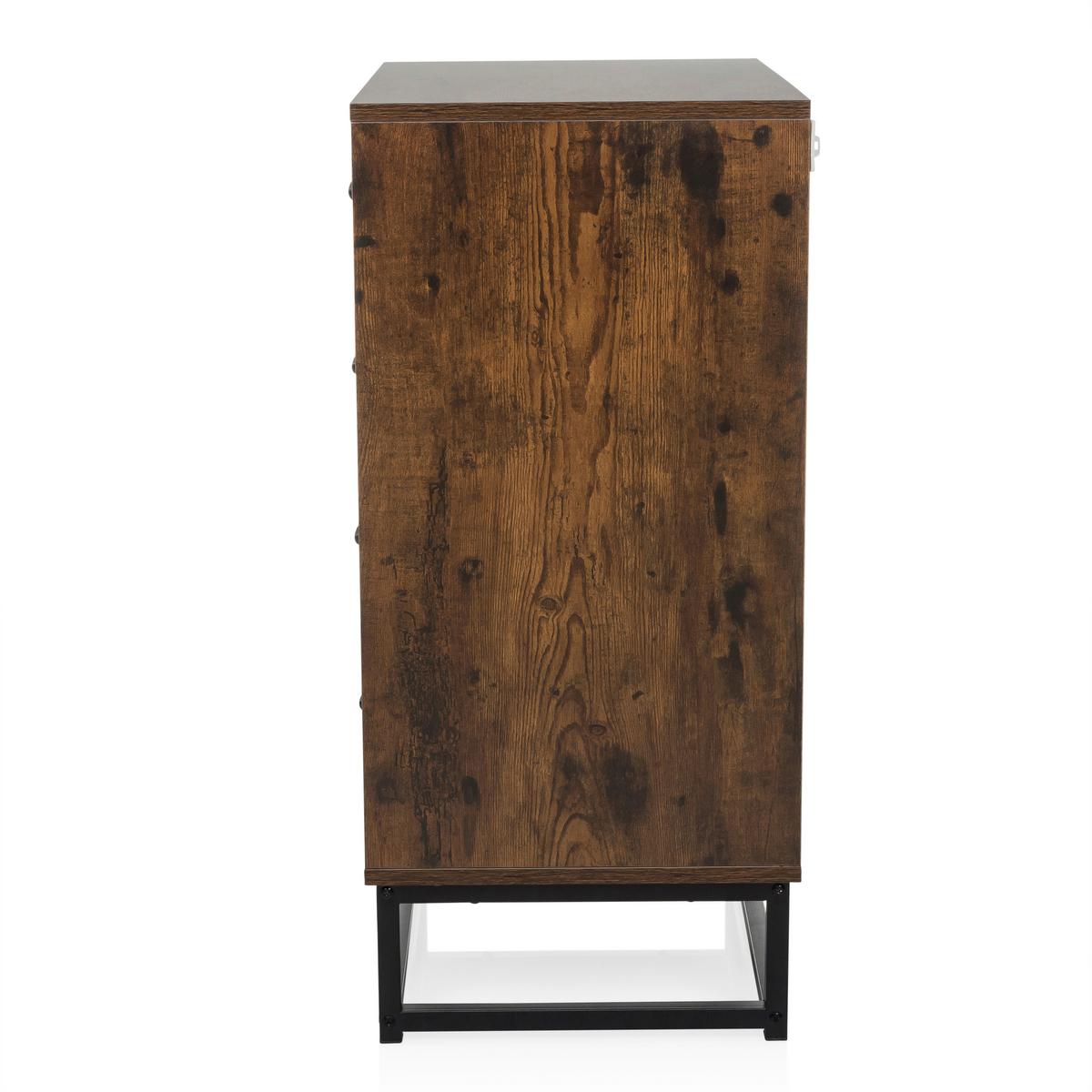 Kommode Vinstra Braun/schwarz B: 60 Cm - Schwarz/Braun, MODERN, Holzwerkstoff (60/83,5/38,5cm) - MID.YOU