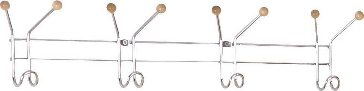 Fali Fogas Karl - krómszínű, Basics, fa/fém (60/12/5cm) - Xora