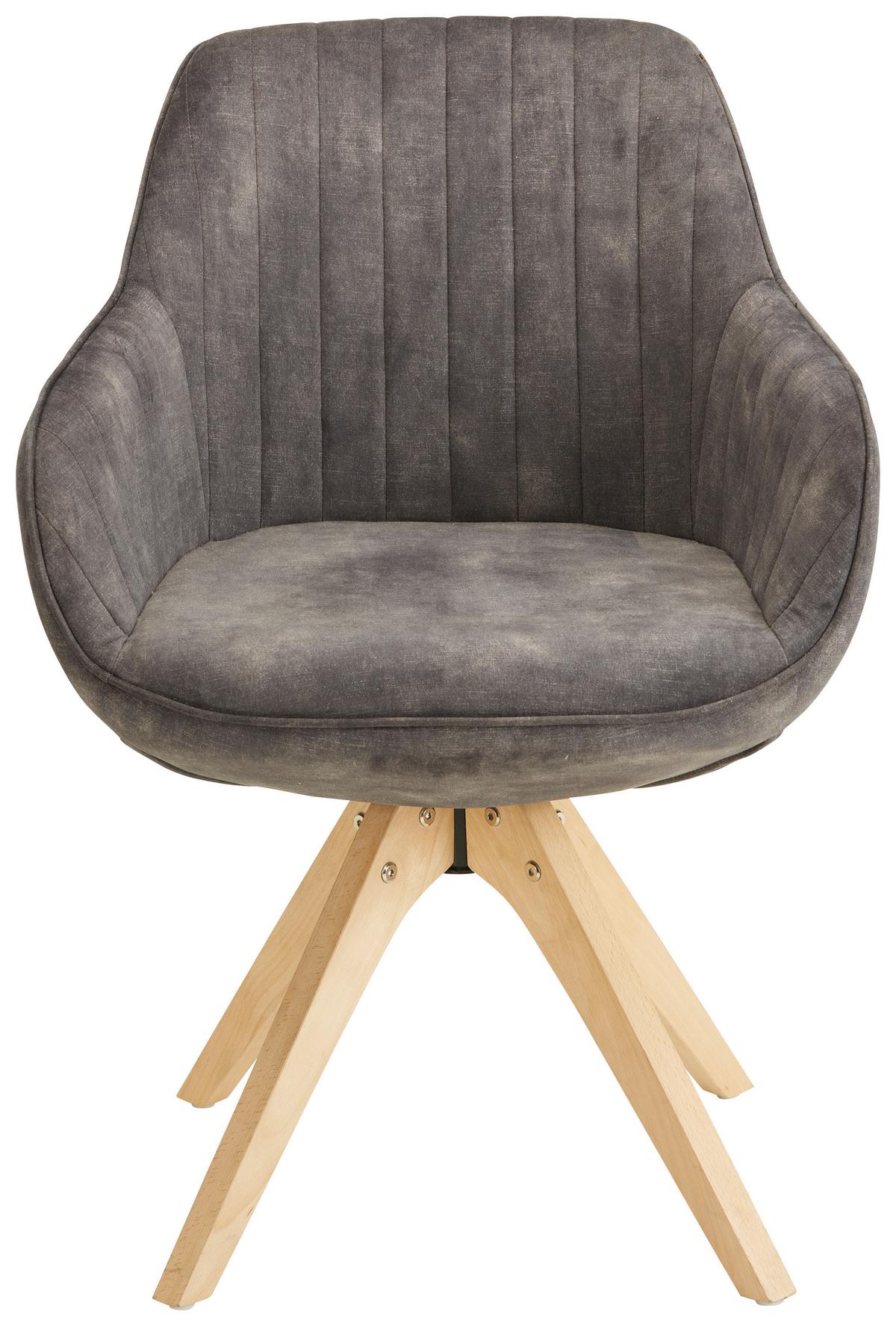 ŽIDLE S PODRUČKAMI RELAX - hnědá/šedavě hnědá, Moderní, dřevo/textil (60/61/82cm) - Mömax