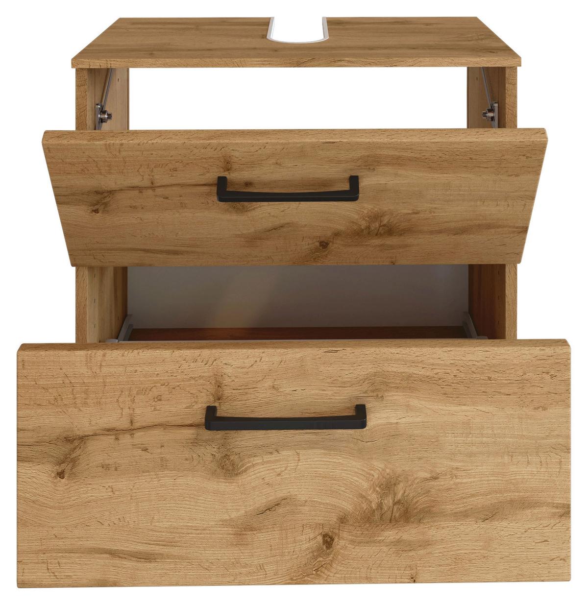 Badmöbel-Set Manchester B: 90 cm Eiche Wotan Dekor - Eichefarben, MODERN, Holzwerkstoff (90cm) - Held