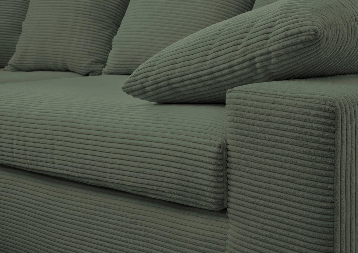 Ecksofa Avellino Grün S: 200/278 cm - Schwarz/Grün, MODERN, Textil (200/278cm) - Livetastic
