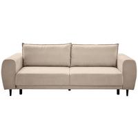 SCHLAFSOFA SIENA - Beige/Schwarz, KONVENTIONELL, Textil (245/85/92cm) - Livetastic