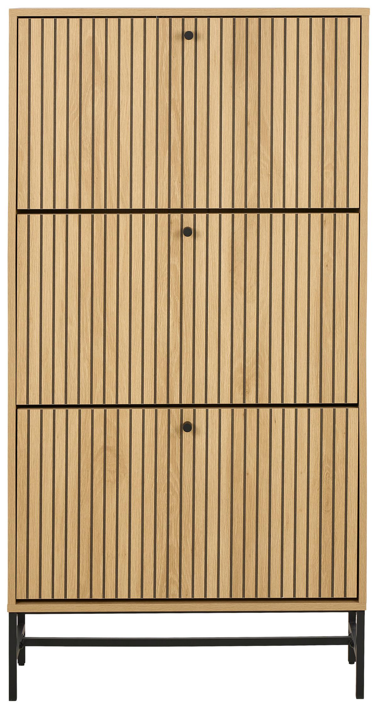 VYKLÁPĚCÍ BOTNÍK ALBANY - černá/přírodní barvy, Design, kov/dřevo (71,6/140,4/25cm)