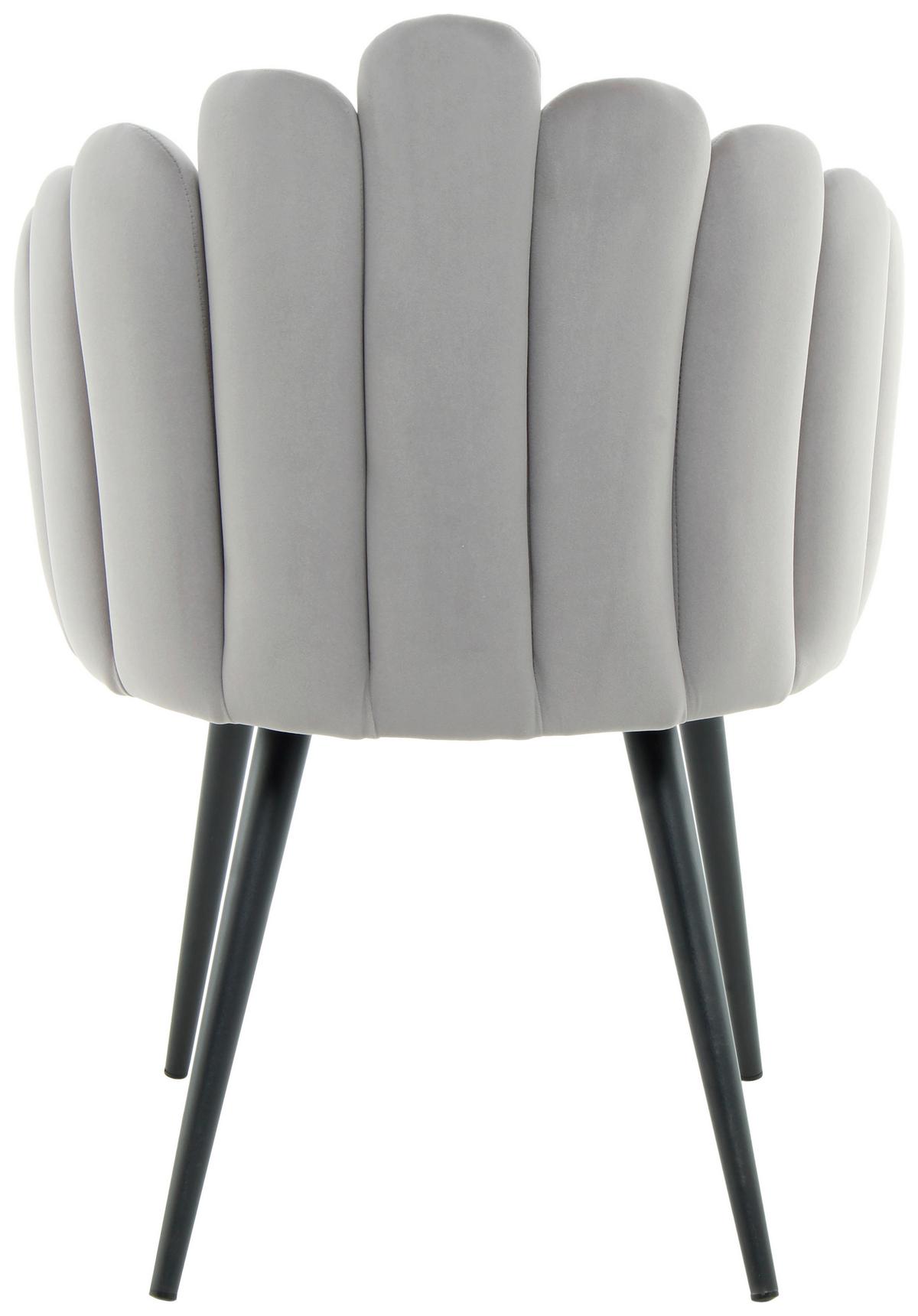 Armlehnstuhl Jeane 625 - Schwarz/Grau, MODERN, Textil/Metall (61/85/58cm) - Kayoom