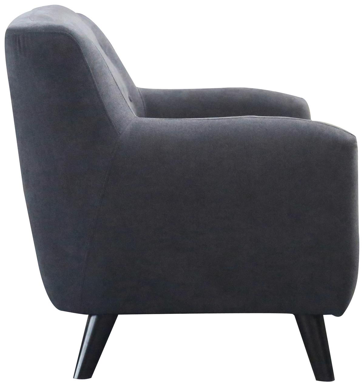 2-Sitzer-Sofa Monaco Dunkelgrau - Dunkelgrau/Schwarz, MODERN, Textil (134/82/80,5cm) - Luca Bessoni