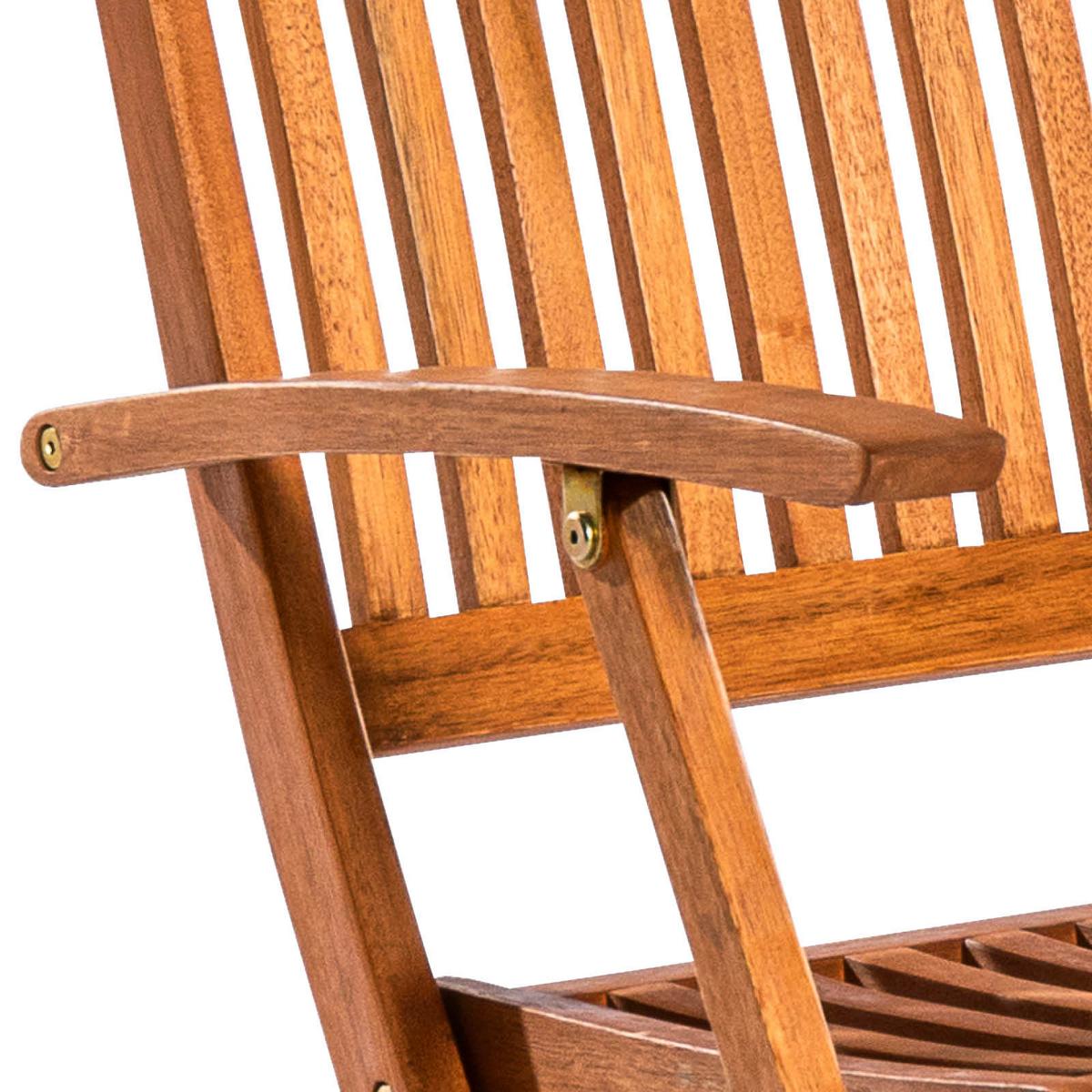 Gartensessel Klappbar Comodoro Eukalyptusholz - Naturfarben, KONVENTIONELL, Holz (55,5/101cm) - Gardenson