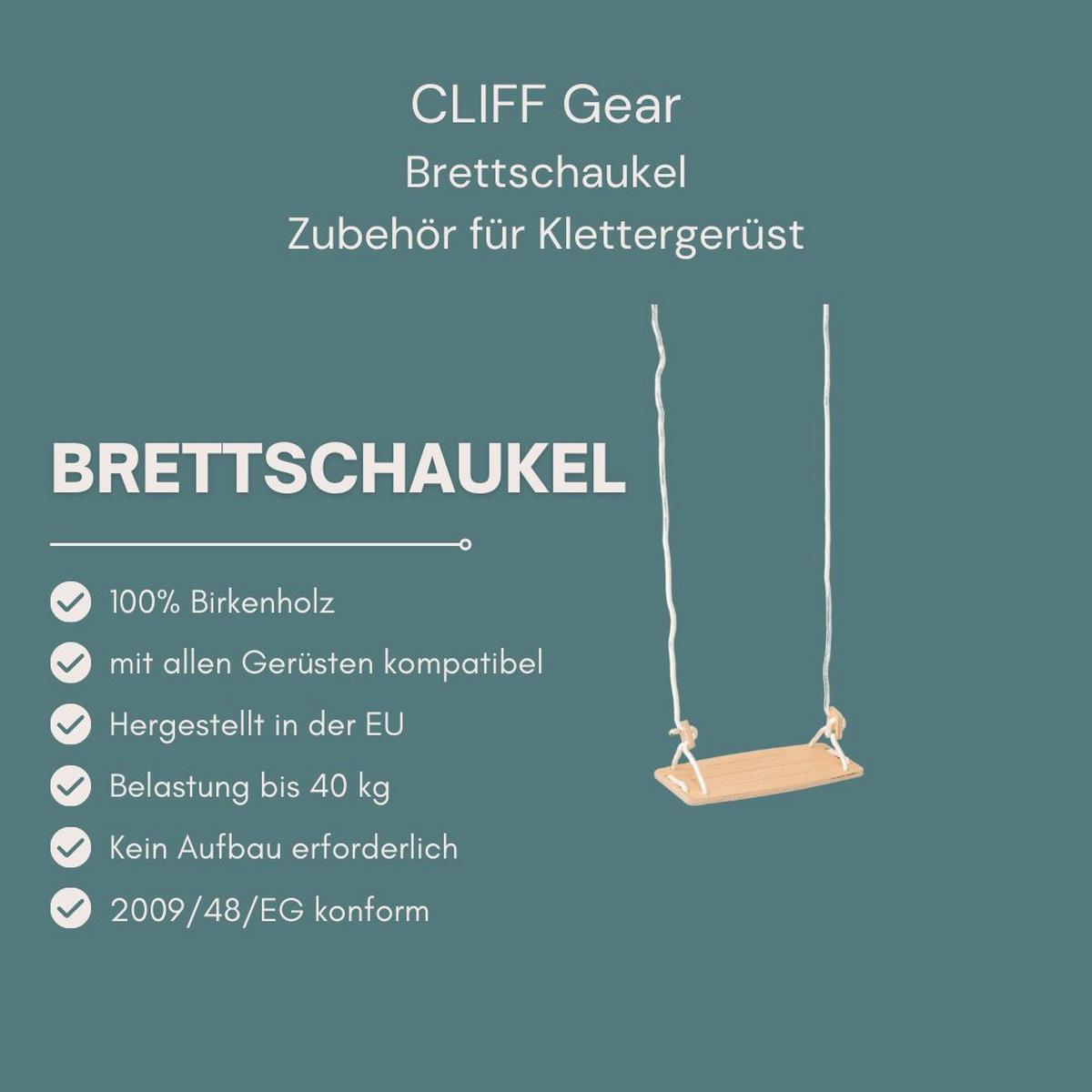 Brettschaukel natur 16,5x36,5 cm - Birkefarben, Basics, Holz (36,5/120/16,5cm)