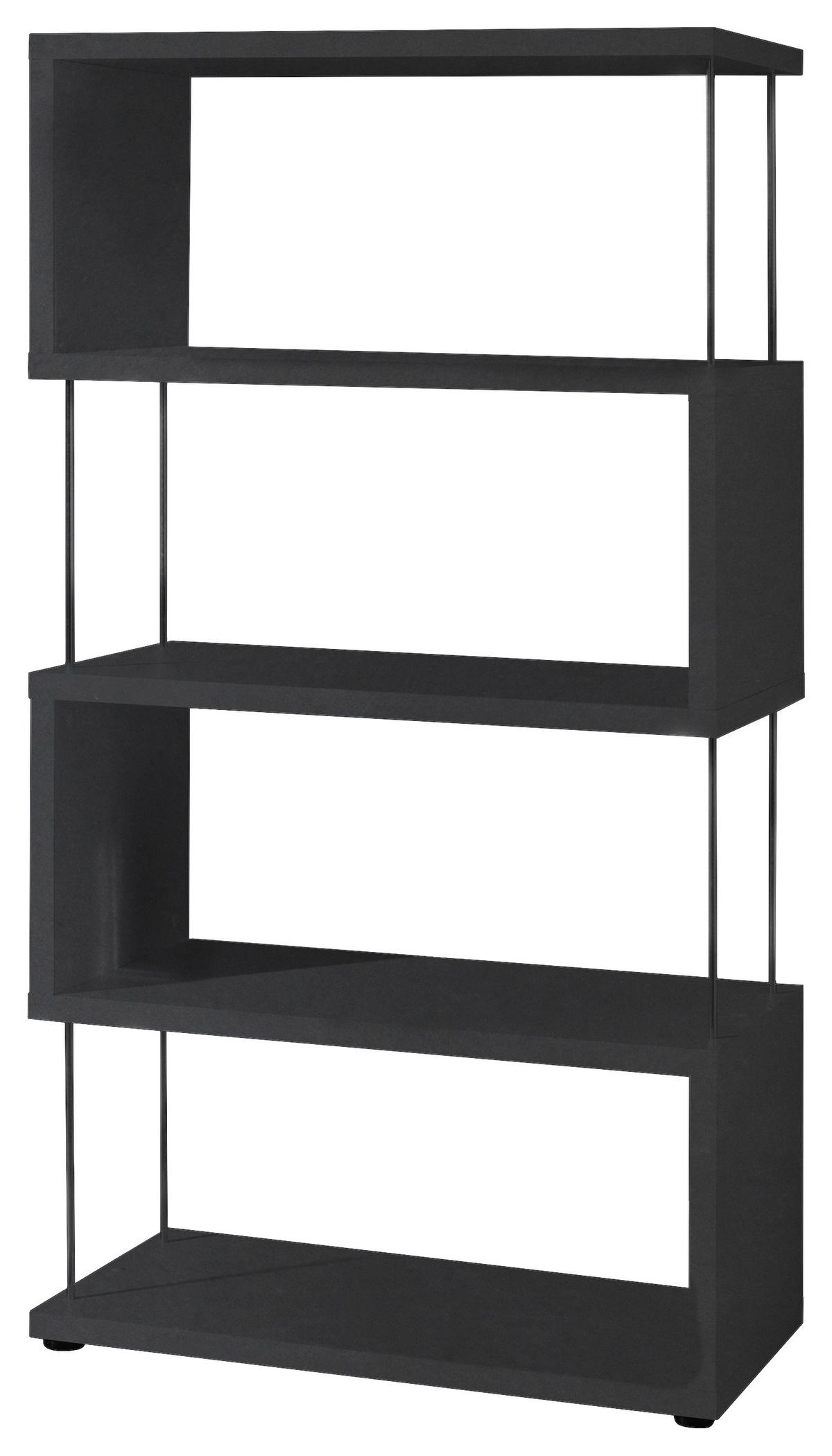 STOJACÍ REGÁL STICKS - čierna, Modern, kompozitné drevo/plast (66/126/33cm) - Mömax