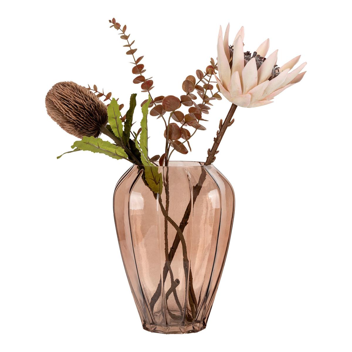 VASE Braun B: 22 cm - Braun, Design, Glas (22/29/22cm)