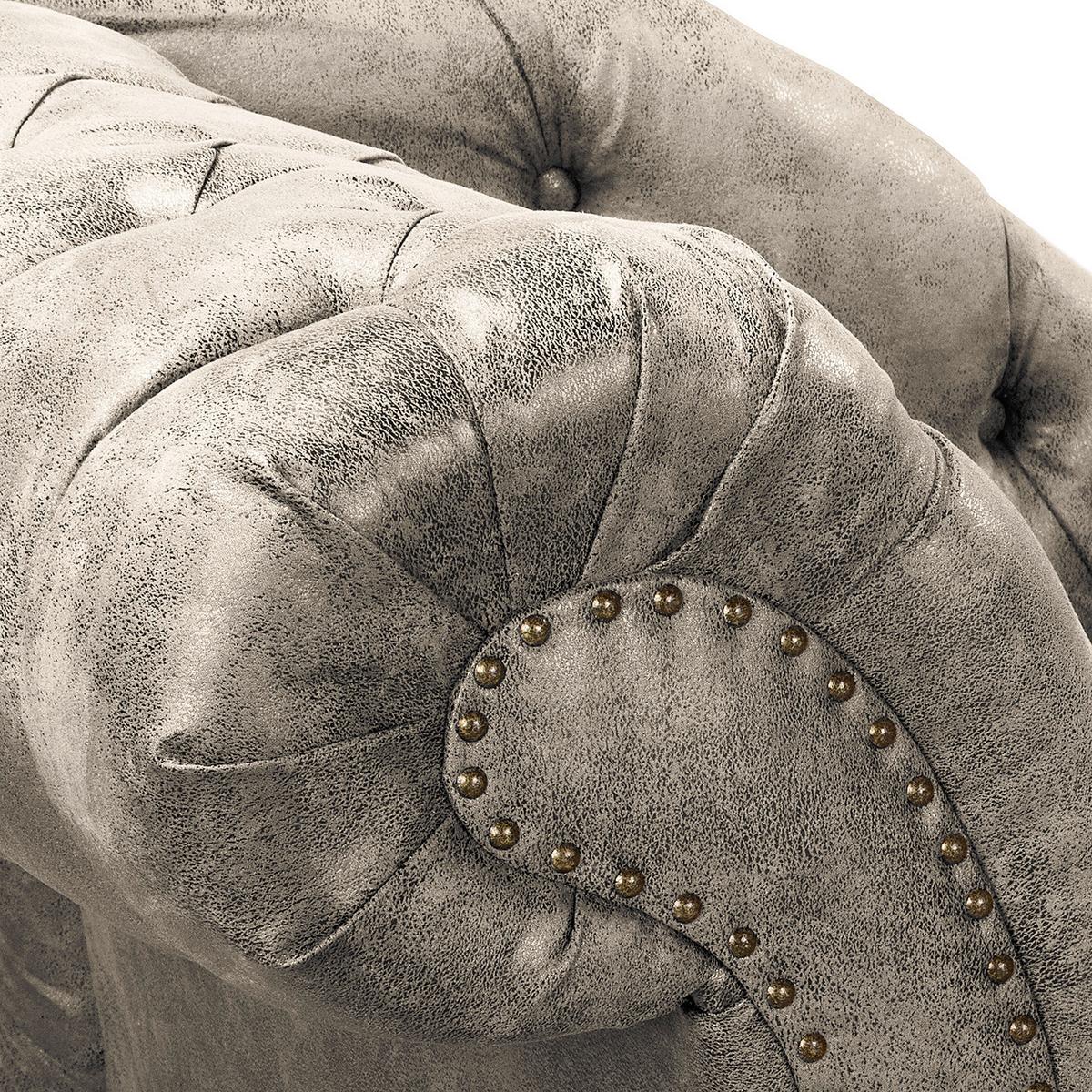 Récamiere Pako Hellgrau B: 185cm - Hellgrau/Braun, Design, Textil (185/93/75cm) - Livetastic