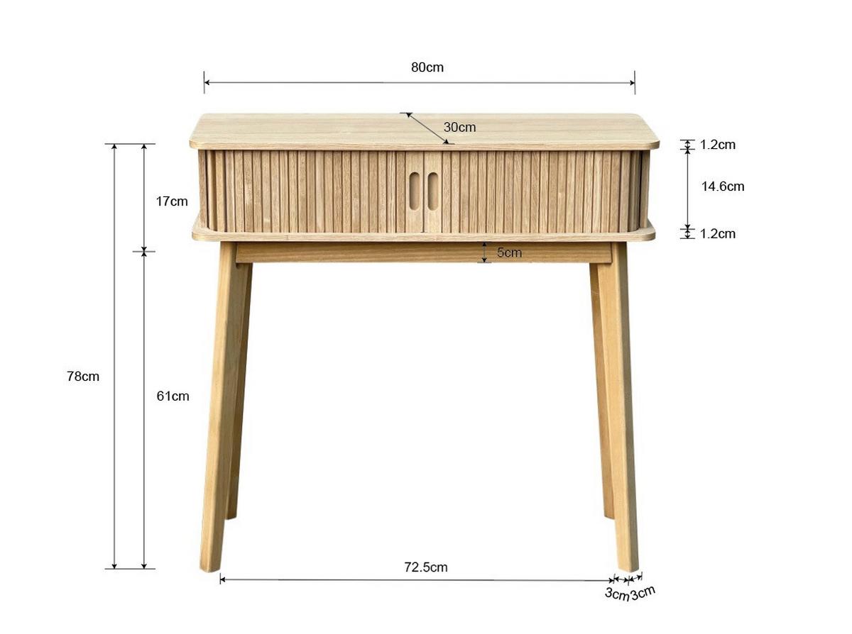 Konzolový stolík SKANDY dyha/MDF - prírodná farba, Modern, drevo/kompozitné drevo (80/78/30cm) - Premium Living