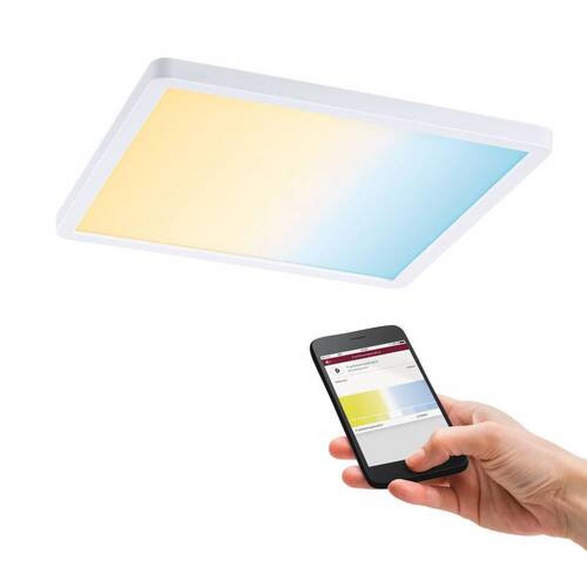 LED-Paneel L: 23 cm dimmbar - Weiß, Design, Kunststoff (23/23cm) - Paulmann