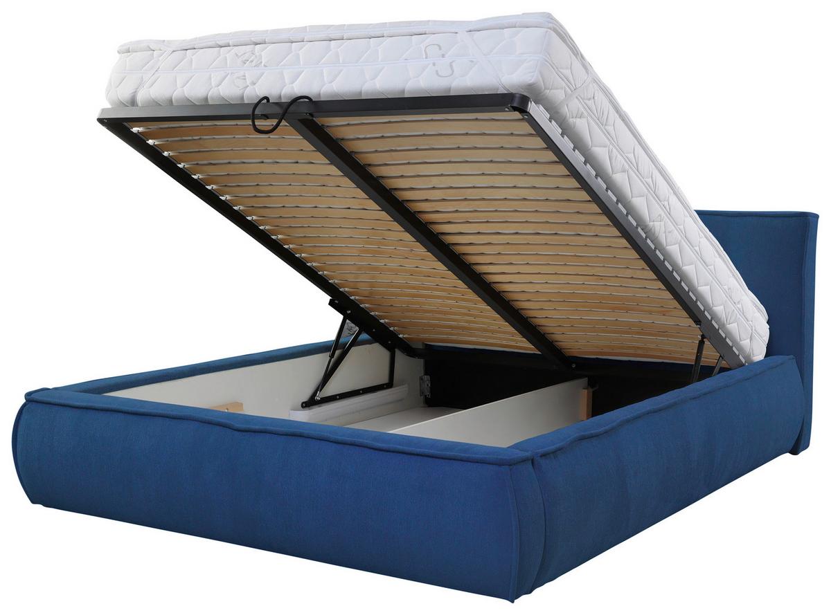Polsterbett Mit Lattenrost 160x200 Cm Lacjo Blau - Blau/Beige, LIFESTYLE, Holz/Holzwerkstoff (160/200cm) - Livetastic