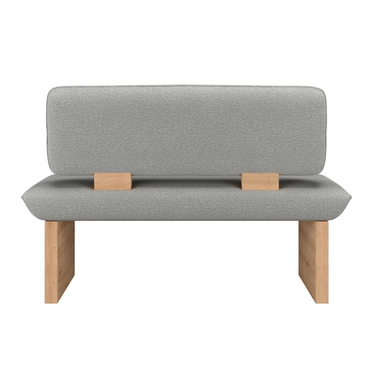 Sitzbank Beluna II Webstoff hellgrau, B: 160cm - Eichefarben/Hellgrau, KONVENTIONELL, Holzwerkstoff/Textil (160/87/67cm) - James Wood