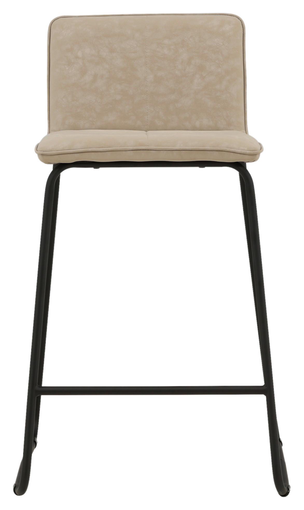 Barhocker-Set Bisbee - Beige/Schwarz, Design, Textil/Metall (41/84/50cm) - Livetastic
