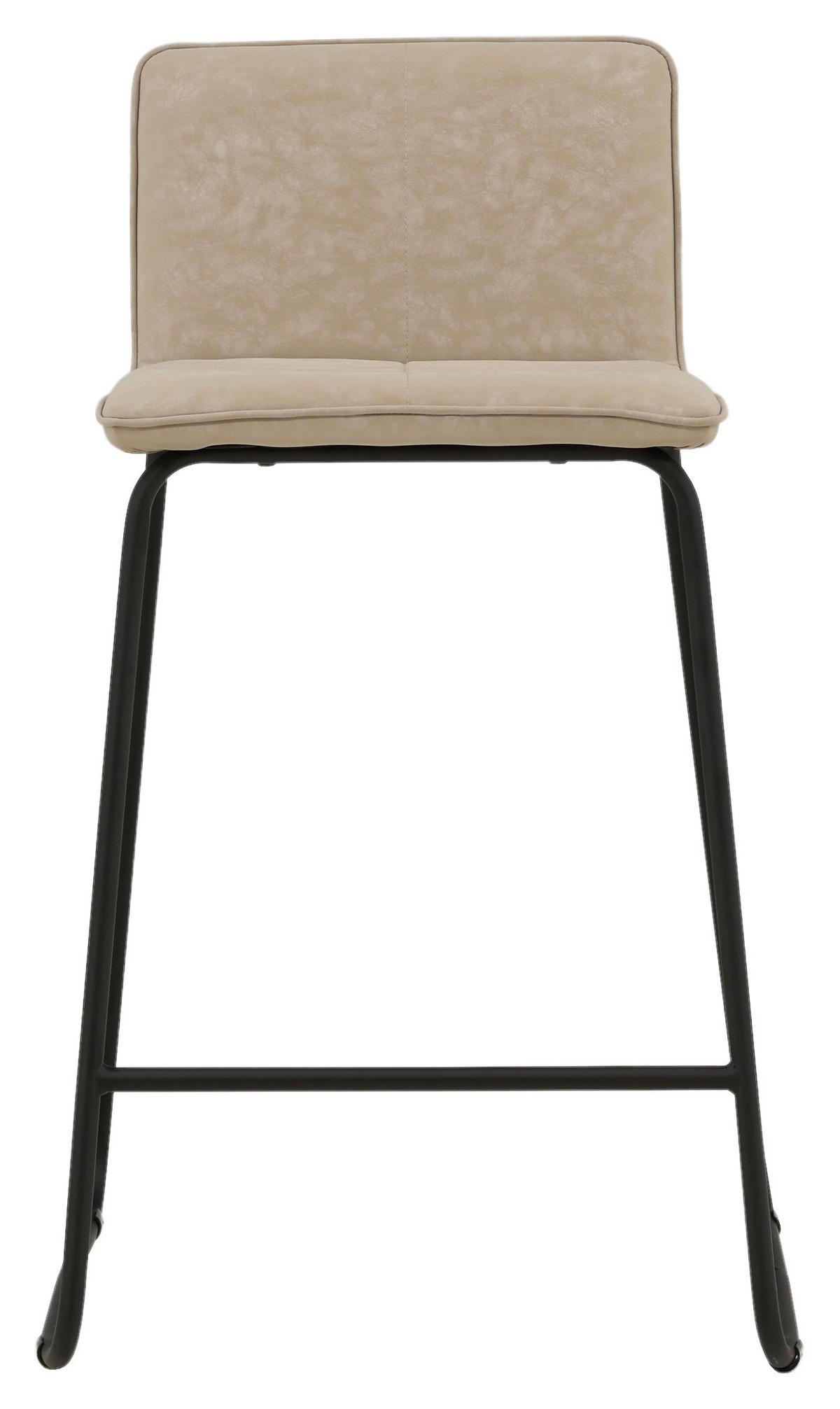 Barhocker-set Bisbee - Beige/Schwarz, Design, Textil/Metall (41/84/50cm) - Livetastic