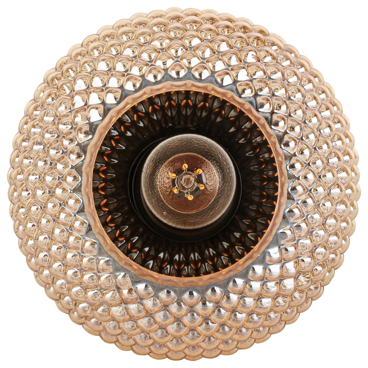 STOLNÁ LAMPA GUDI - čierna/jantárová, Modern, kov/plast (16/16,5cm) - Modern Living